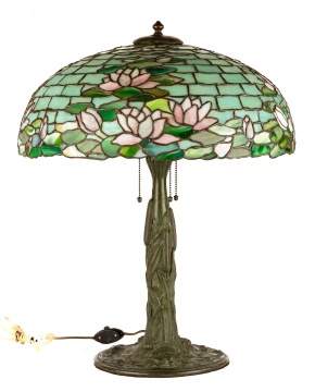 Duffner Kimberly Water Lily Leaded Glass Table Lamp