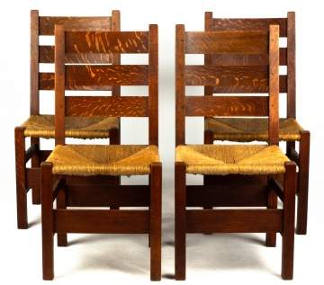 Set of Four Gustav Stickley Dining Chairs
