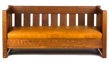 Arts & Crafts Slant Back Settee