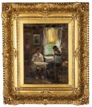 Charles P. Gruppe (American, 1860-1940) Interior Scene