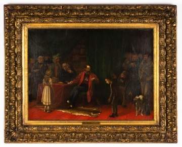 William Holbrook Beard (American, 1824-1900) Interior Library Scene