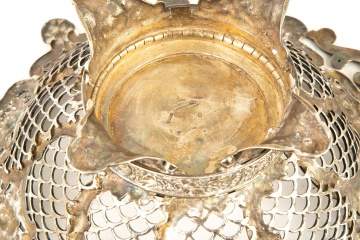 Sterling Silver Reticulated and Repoussé Basket