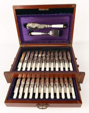 Levesley Brothers, Sheffield Silver Plate Fish & Fruit Set 