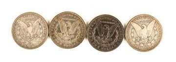 Four Liberty Head Silver Dollars