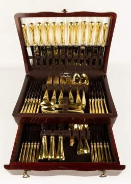 Birks Sterling Silver Gold Plated Flatware