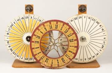 Six Vintage Game Wheels