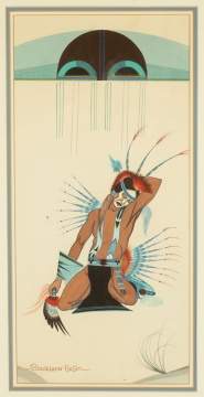 Blackbear Bosin (American, 1921 - 1980), Two Watercolors
