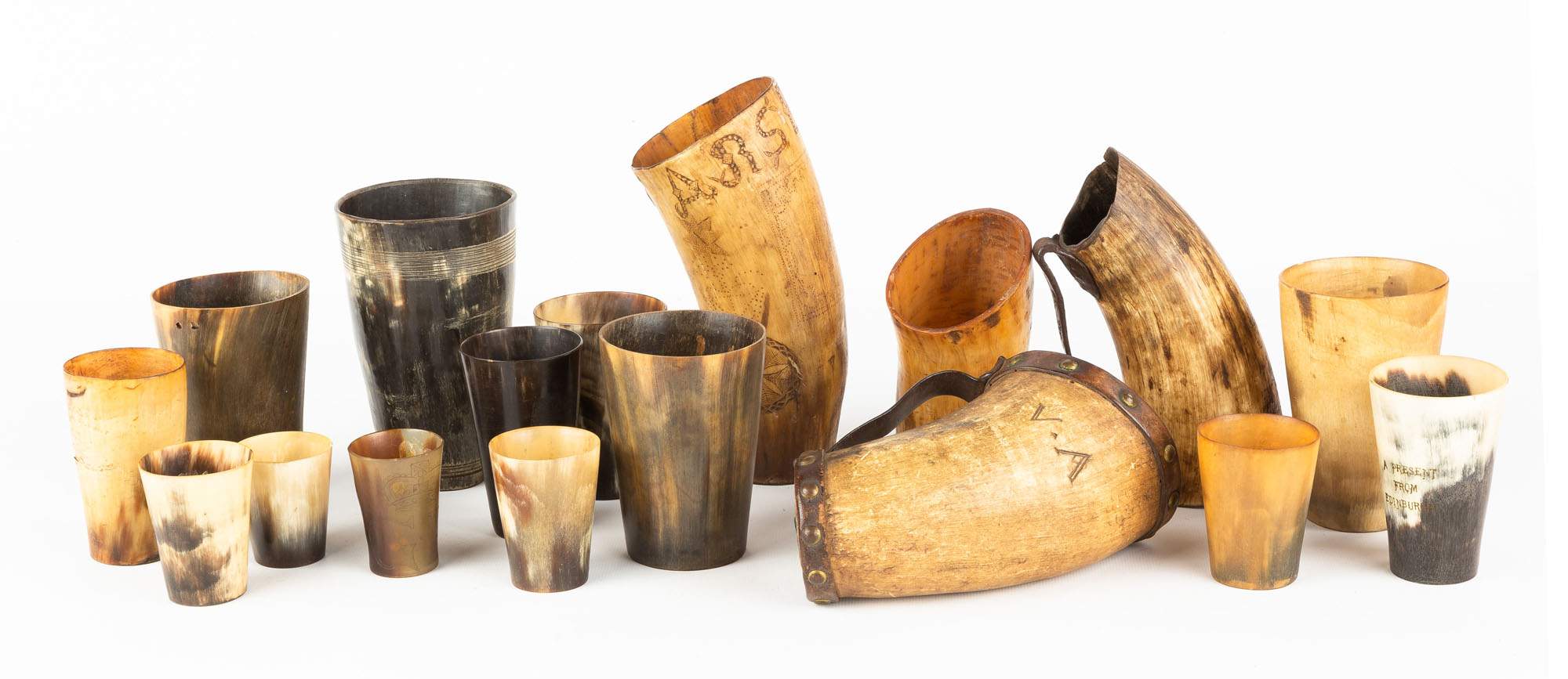 Collection of Early Horn Drinking Cups Cottone Auctions