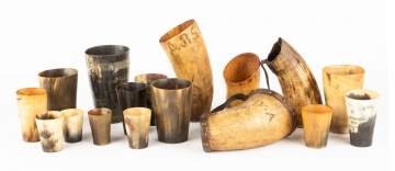 Collection of Early Horn Drinking Cups