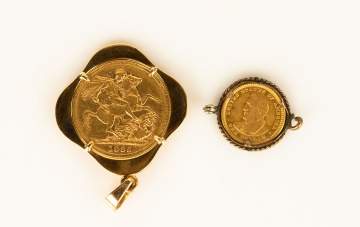 Victoria 1885 Gold Coin & $1 Lewis & Clark Gold Coin