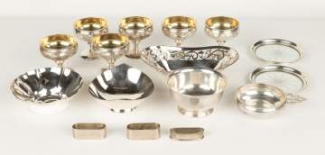 Group of Sterling Goblets Bowls & Table Articles