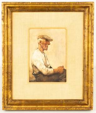 Willem Van Den Berg (Dutch, 1886-1970) "Seated Farmer"