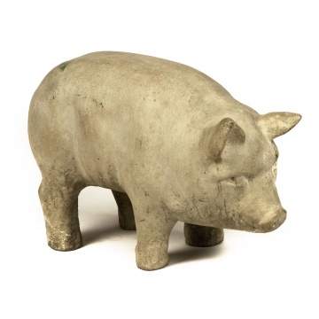 Cast Stone Pig Garden Ornament