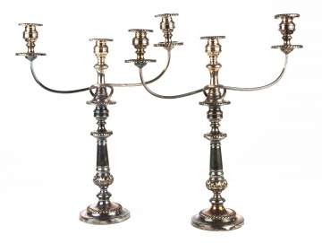 Pair 19th Century Silver Plate Candelabras