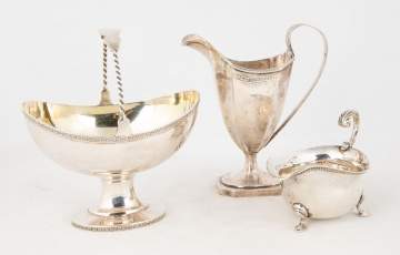 Early Sterling Creamer and Sugar Basket