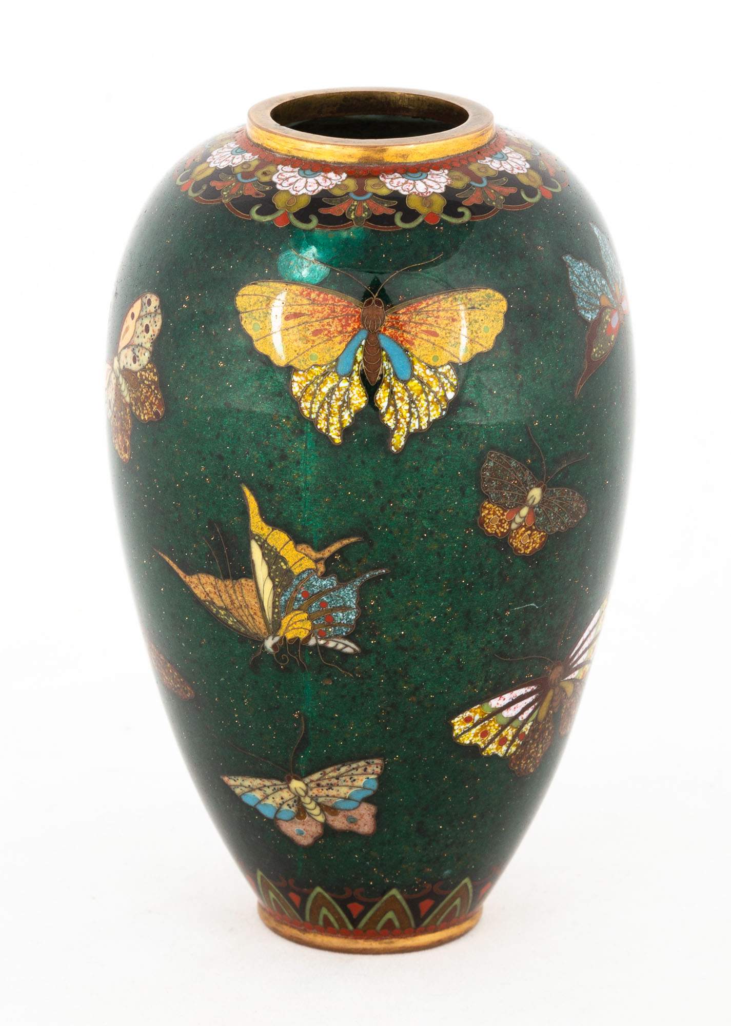 Japanese Cloisonné Butterfly Vase Cottone Auctions
