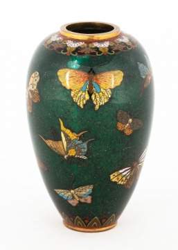 Japanese Cloisonné Butterfly Vase