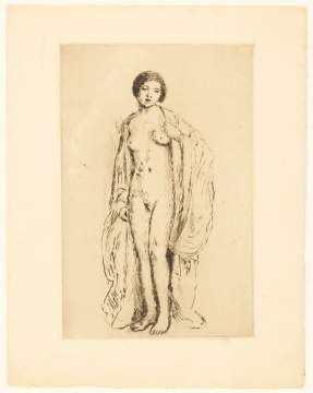 Frederick Frieseke (American, 1874-1939) "Standing Female Nude"