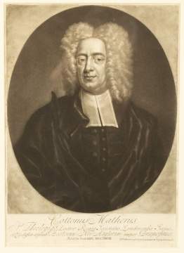 Peter Pelham (American, 1697-1751) "Portrait of Cotton Mather"
