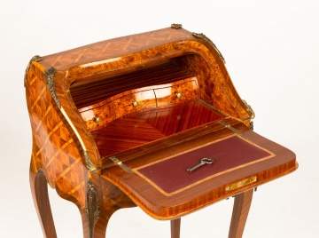 French Marquetry Bombe Boudoir Desk