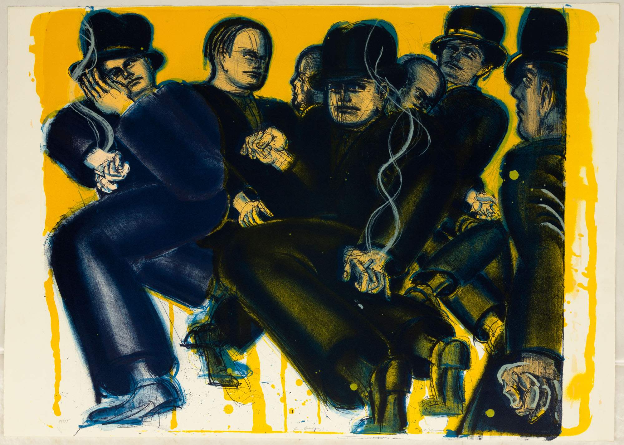 Lester Johnson (American, 1919 2010) 'Lower Broadway I' Cottone