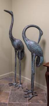 Bronze Crane Sculptures