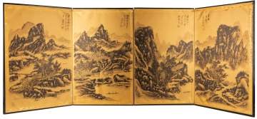 Attributed to Huang Binhong (Chinese, 1865-1955) Folding Screen