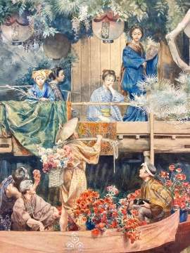 Attributed to Marie Giard (French, c. 1885) Flower Sellers