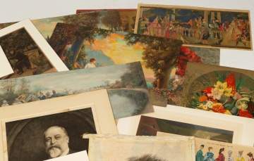 Group of Various 19th Century Prints, Lithographs,  Paintings on Linen