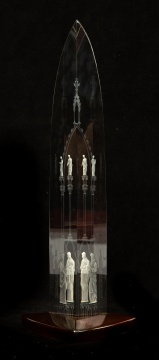 Limited Edition Steuben Glass "Cathedral" Obelisk designed by George Thompson