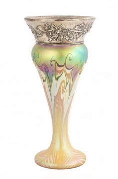 Fine Quezal Art Glass Vase