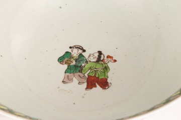 Famille Verte Chinese Export Porcelain Punch Bowl