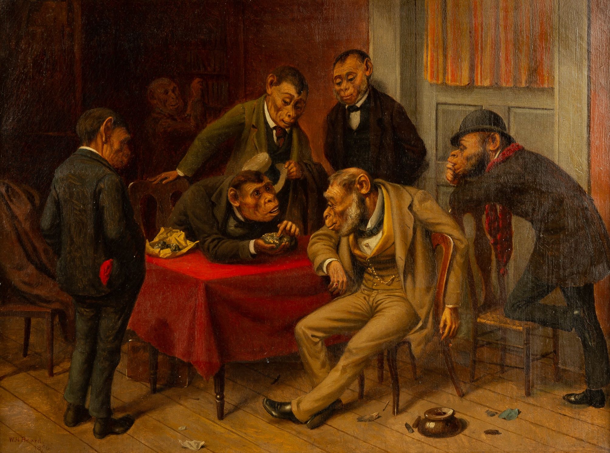 William Holbrook Beard (American, 18241900) Monkeys with Gold Nugget