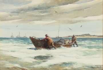 Gordon Hope Grant (American, 1875-1962) Men with Fishing Boat