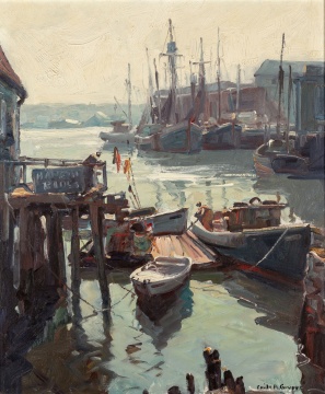 Emile Gruppe (American, 1896-1978) "Low Tide Gloucester Harbor"