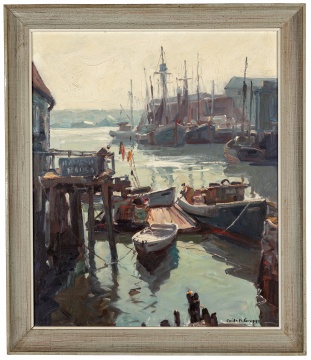 Emile Gruppe (American, 1896-1978) "Low Tide Gloucester Harbor"