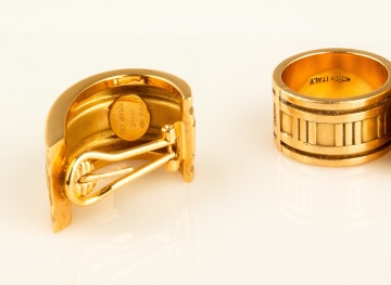 18K Gold Tiffany & Co. Numeric Ring and Earrings from the Atlas Collection