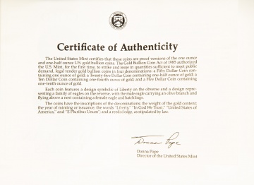 US American Eagle Proof Gold Bullion Coins