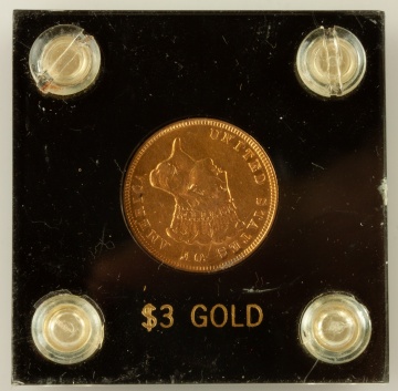 US 1878 $3 Gold Coin 