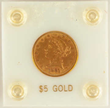 $5 1881 Gold Coin