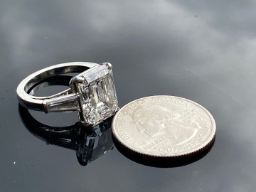 A Cartier 7.55 CT Diamond and Platinum Ring