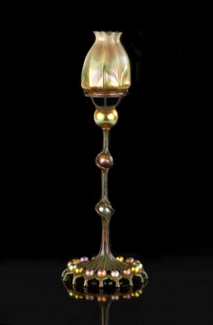 A Fine and Rare Tiffany Studios, New York Favrile Ball Candlestick