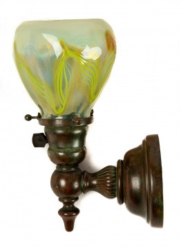 Tiffany Studios, New York Wall Sconce with Paperweight Shade