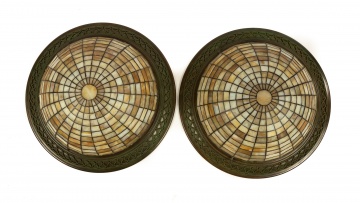 Pair of Leaded Glass Domes