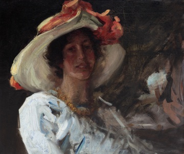 William Merritt Chase (American, 1849-1916) "Study of Clara Stephens"