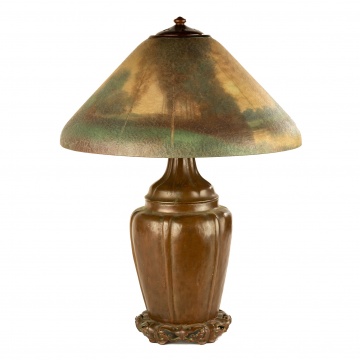 Handel Reverse Painted Scenic Lamp