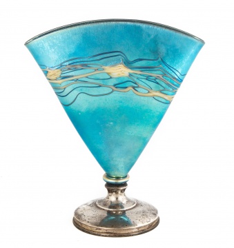 Steuben Decorated Fan Vase