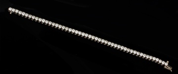 14K White Gold Straight Line Tennis Bracelet