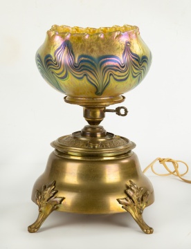 Loetz Art Glass Oil Lamp