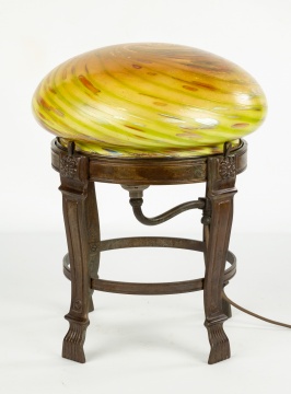 Gustav Gurschner Unusual Loetz Table Lamp